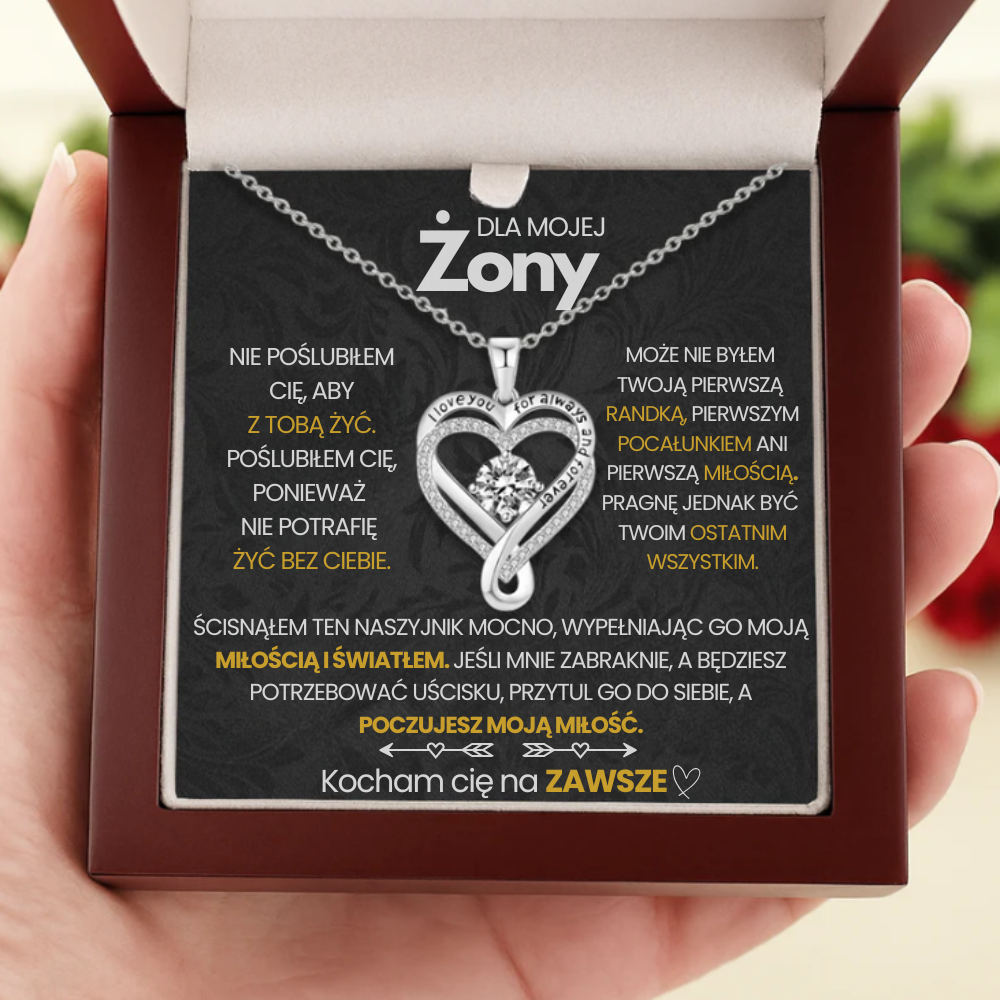 Dla Mojej Żony - Jesteś Dla Mnie Wszystkim – Naszyjnik Z Sercem Infinity