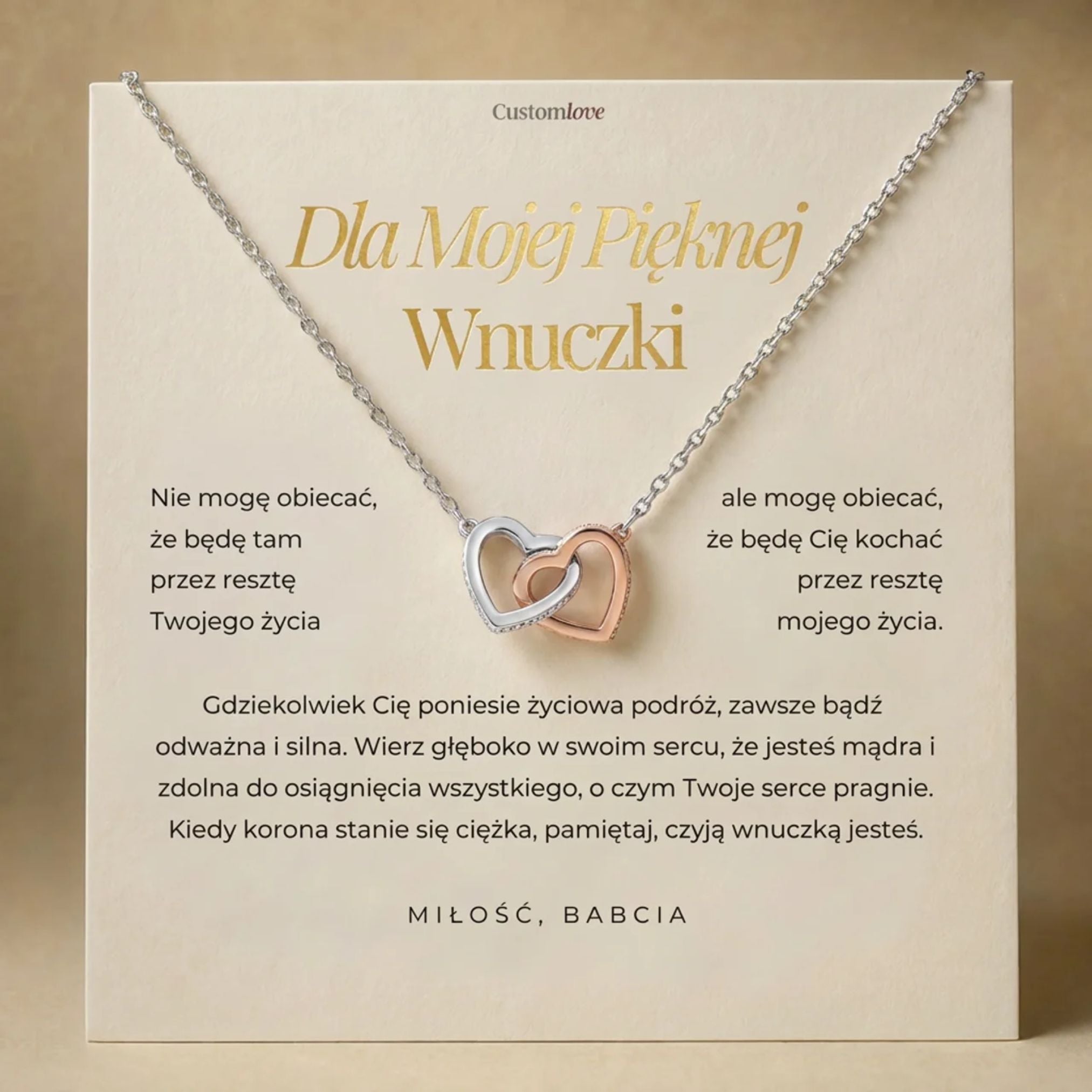 Dla mojej wnuczki - Naszyjnik z sercem - Od Babci Babcia