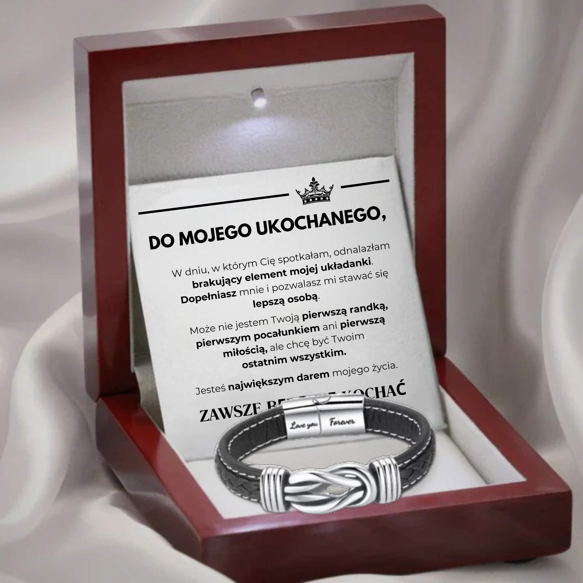 Do Mojego Ukochanego – Kocham Cię; Na zawsze – Bransoletka nieskończoności