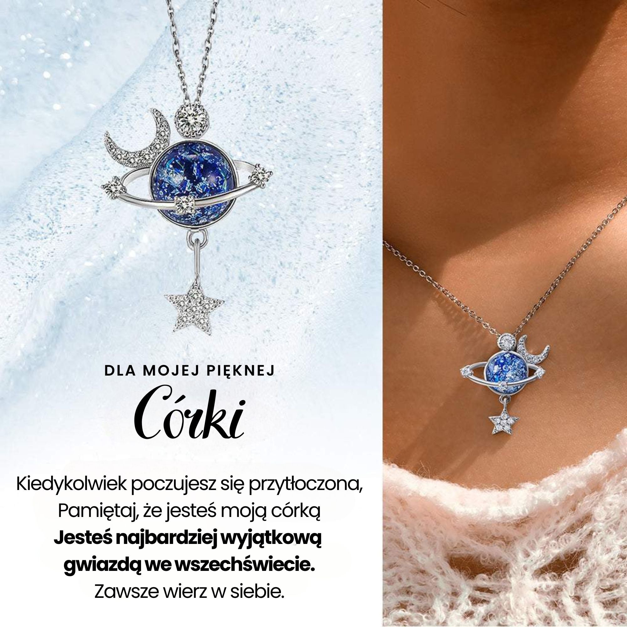 Córka | Wyjątkowa Gwiazda | Naszyjnik Ze Srebra Sterling