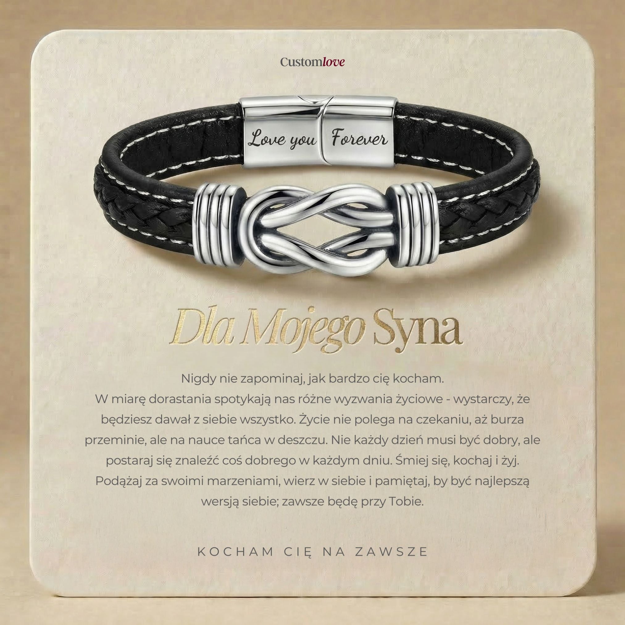 Dla Mojego Syna - Kocham Cię Na Zawsze – Bransoletka Wiecznego Połączenia