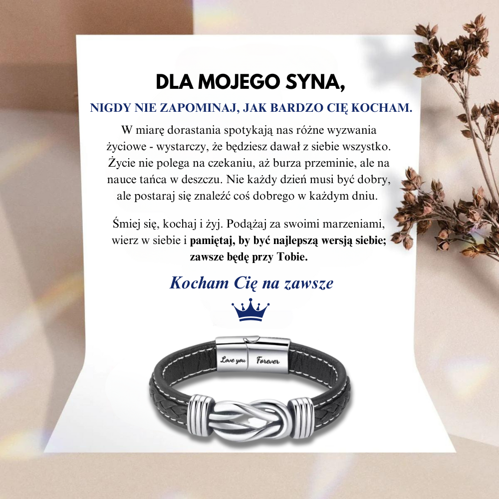 Dla Mojego Syna - Kocham Cię Na Zawsze – Bransoletka Nieskończoności