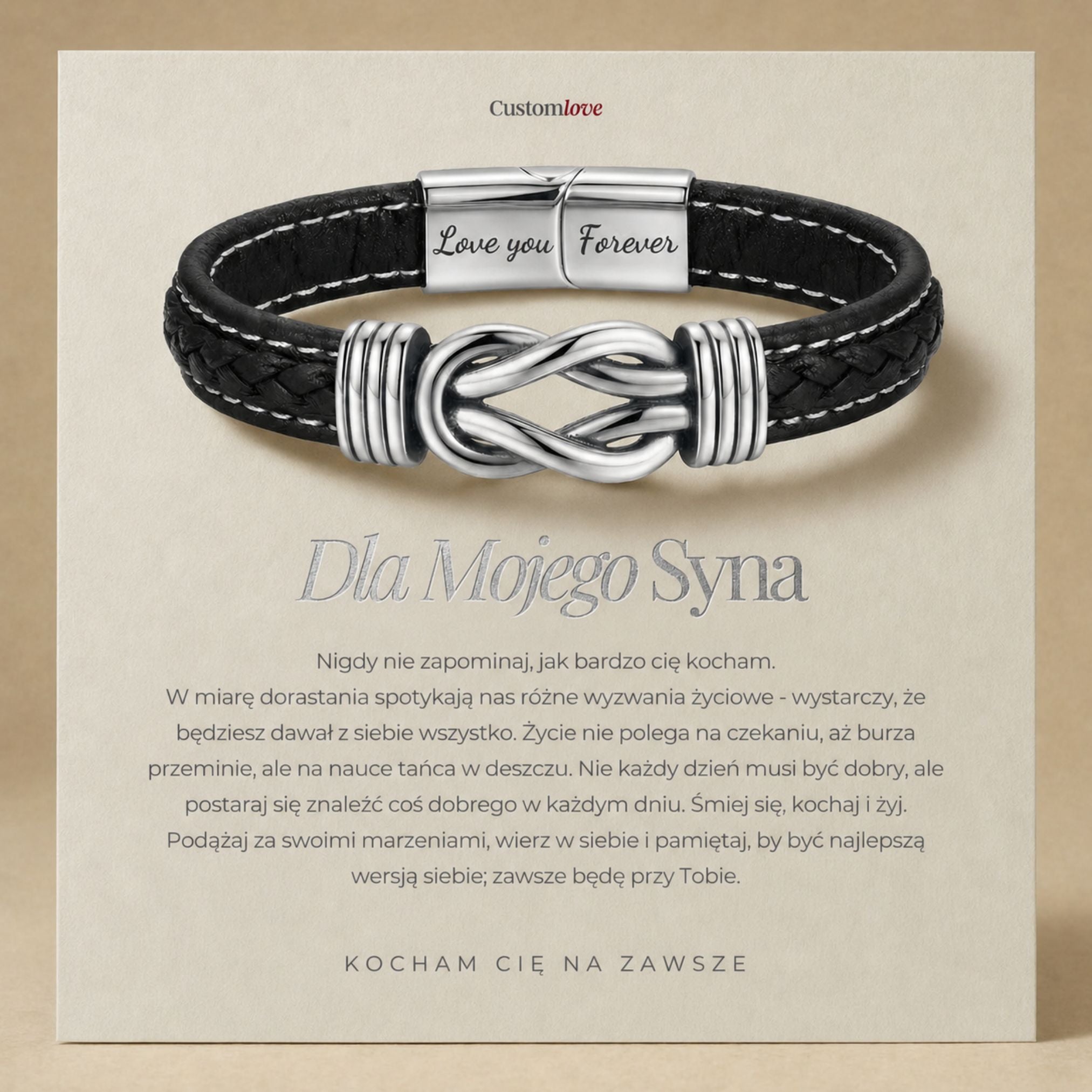 Dla Mojego Syna - Kocham Cię Na Zawsze – Bransoletka Wiecznego Połączenia