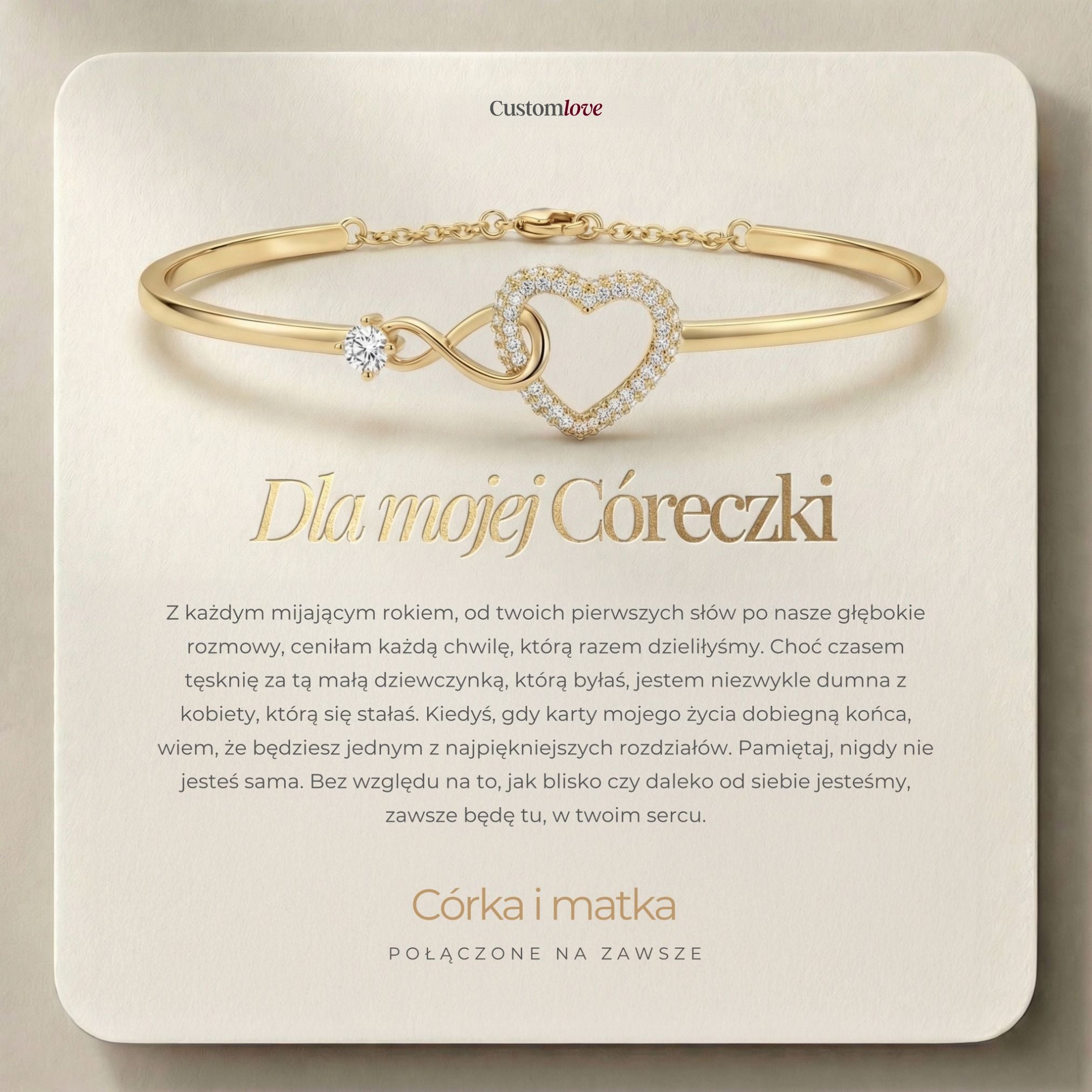 Dla Mojej Córeczki - Bransoletka Z Sercem Nieskończoności