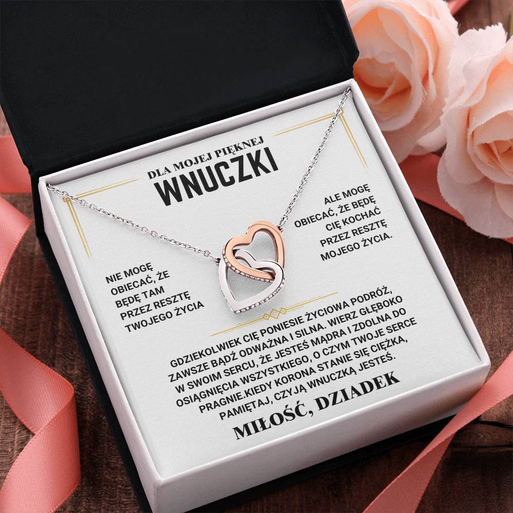 Dla mojej wnuczki - Naszyjnik z sercem - Kocha Dziadka
