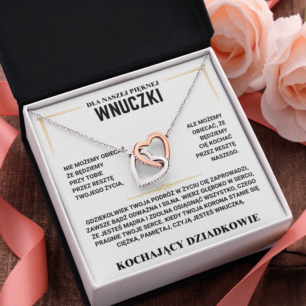 Dla Mojej Wnuczki - Naszyjnik Serce - Kochająca Babcia I Dziadek