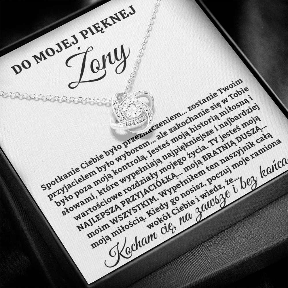 Do Mojej Pięknej Żony – Jesteś moją historią miłosną – Naszyjnik Love Knot