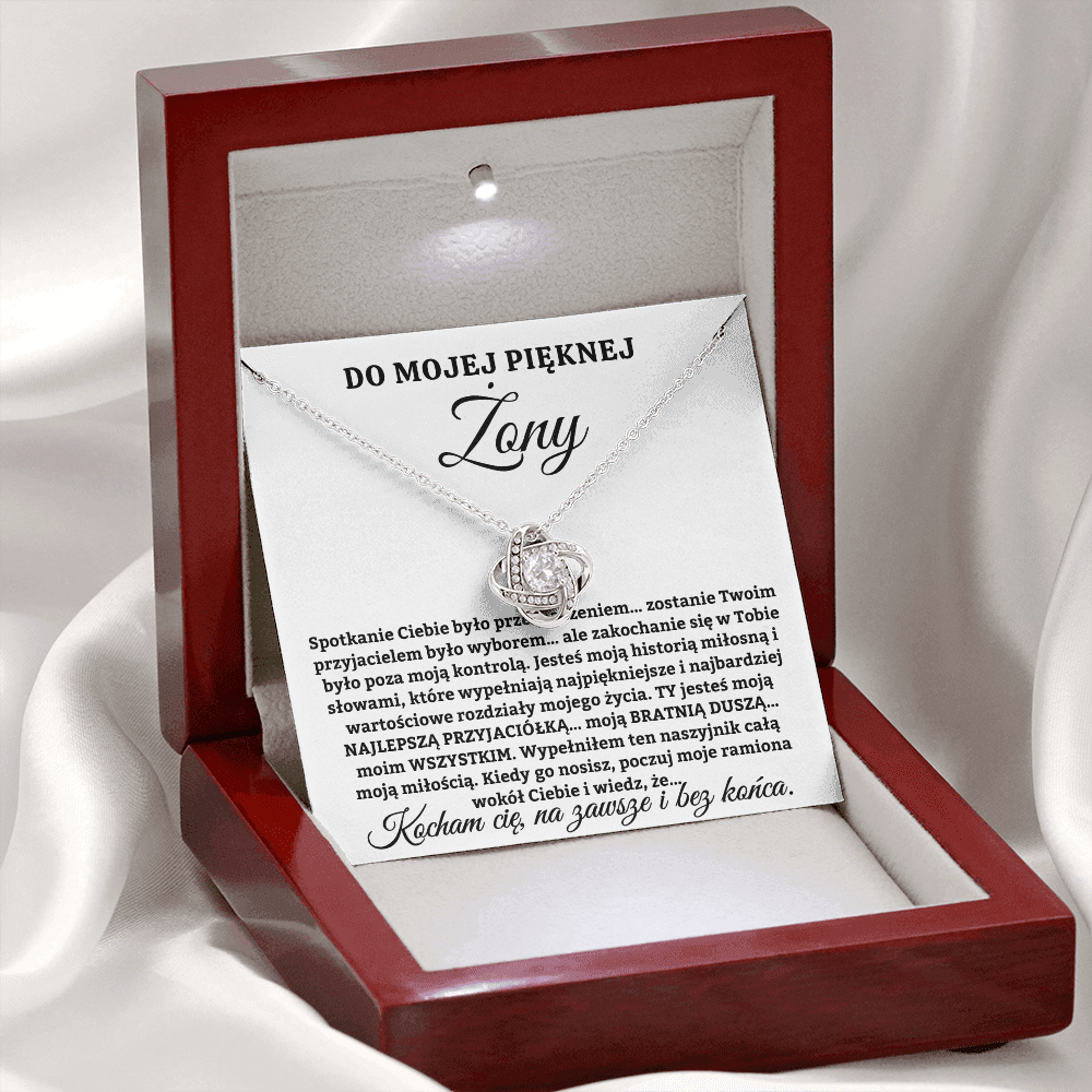 Do Mojej Pięknej Żony – Jesteś moją historią miłosną – Naszyjnik Love Knot