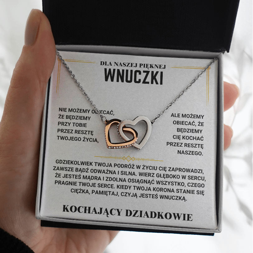 Dla Mojej Wnuczki - Naszyjnik Serce - Kochająca Babcia I Dziadek
