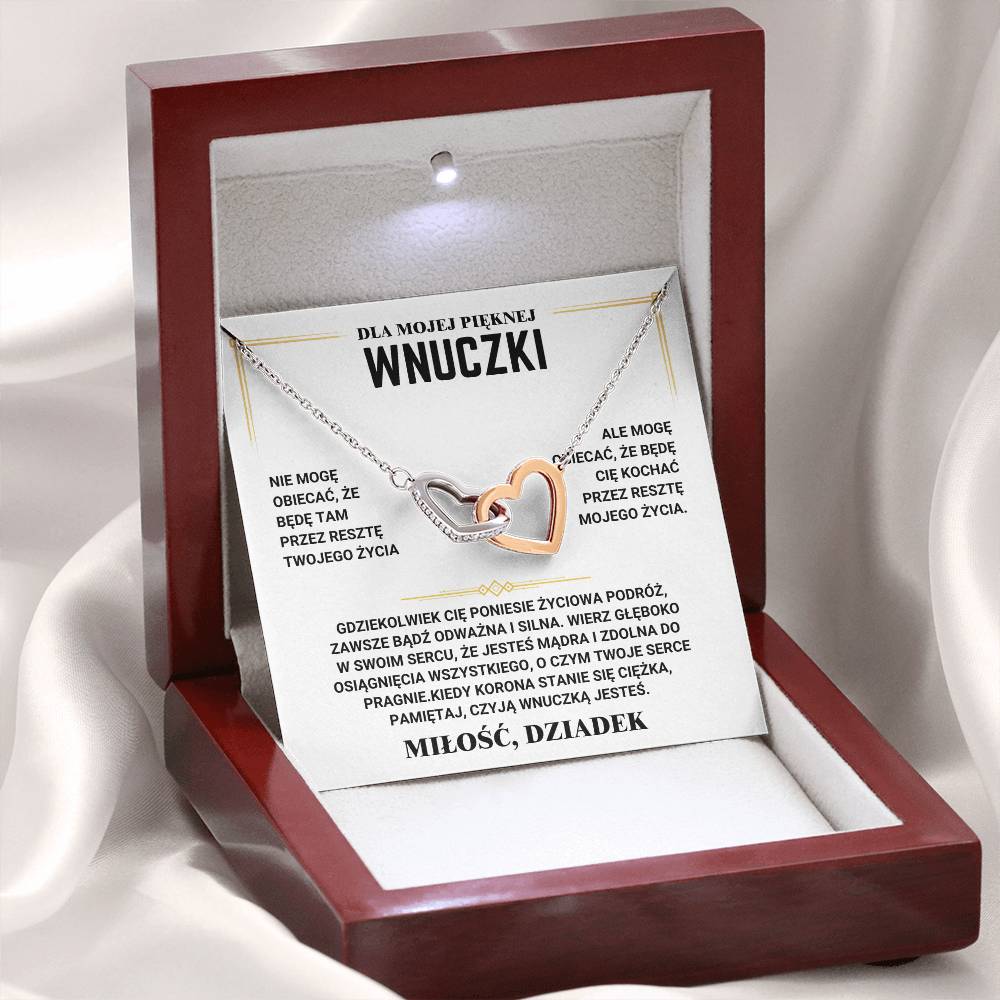 Dla mojej wnuczki - Naszyjnik z sercem - Kocha Dziadka