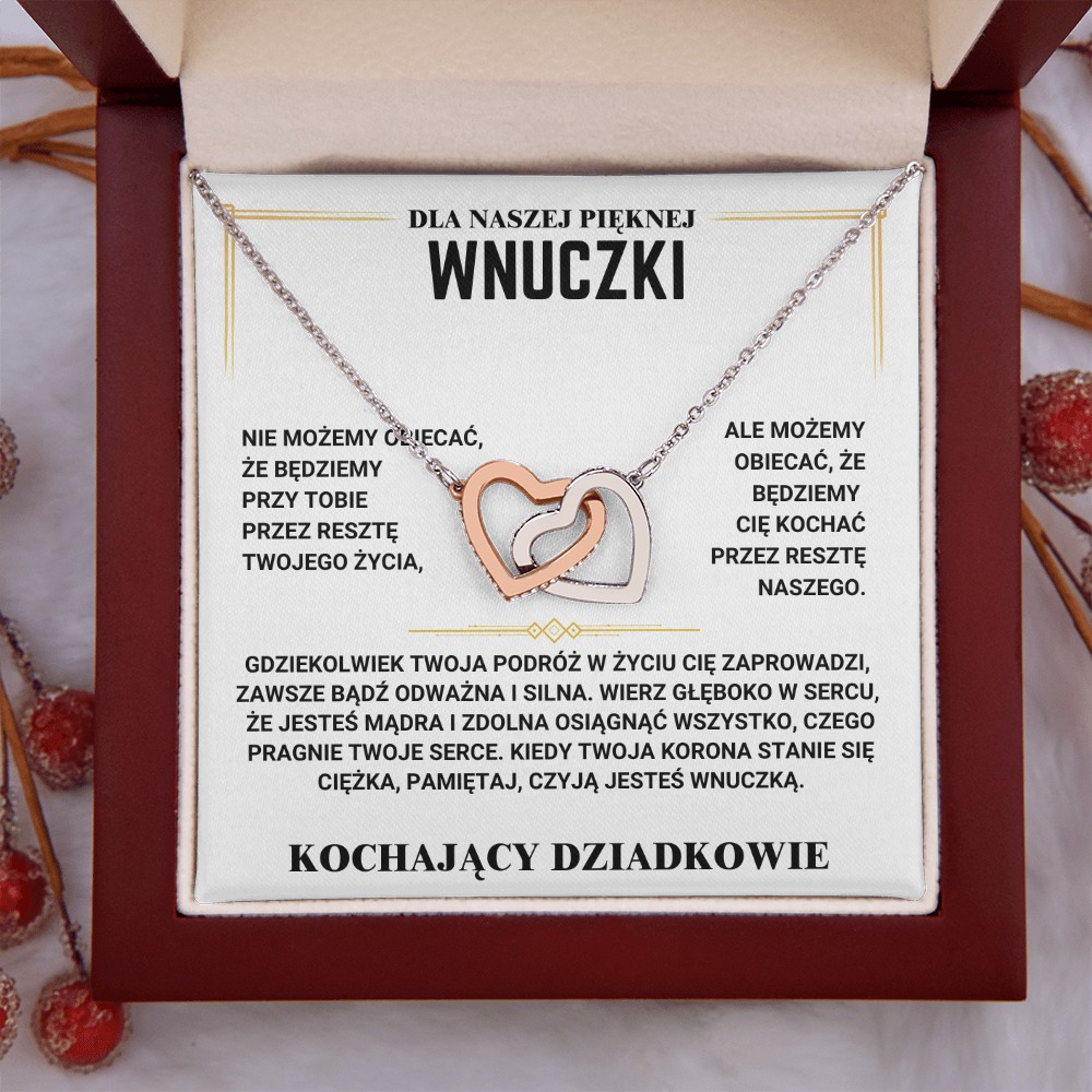 Dla Mojej Wnuczki - Naszyjnik Serce - Kochająca Babcia I Dziadek