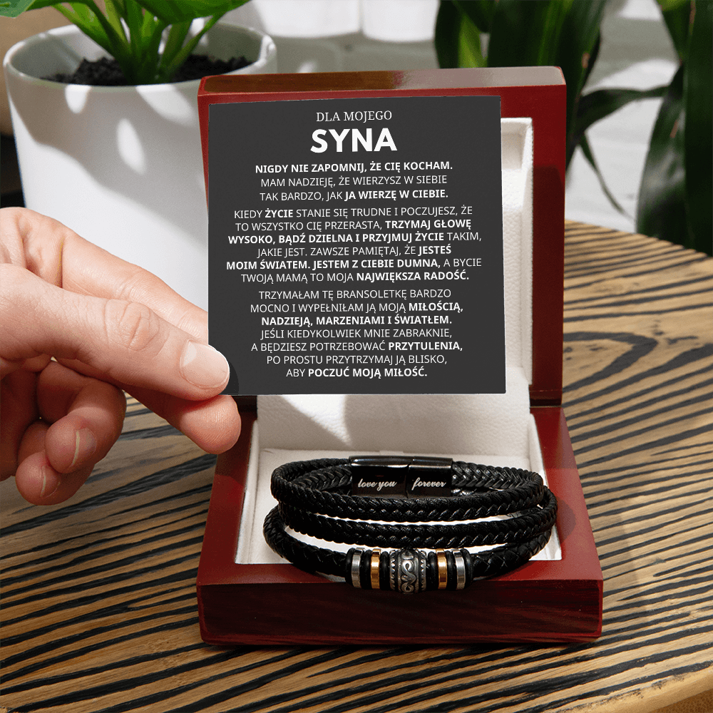 Dla Mojego Syna - Wierz W Siebie - Skórzana Bransoletka