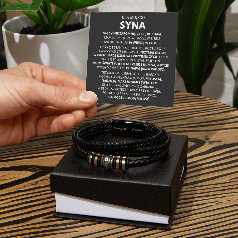 Dla Mojego Syna - Wierz W Siebie - Skórzana Bransoletka