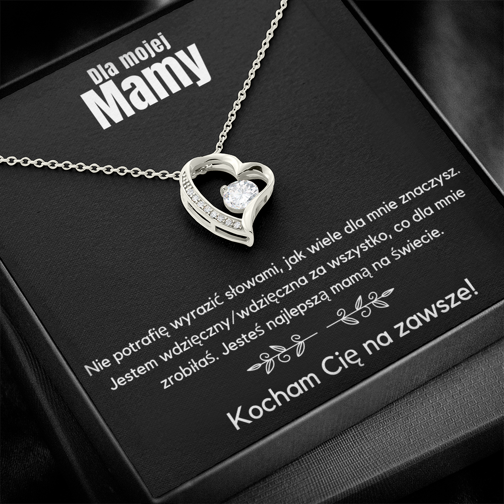 Dla Mojej Mamy – Kocham Cię Na Zawsze – Naszyjnik z Sercem